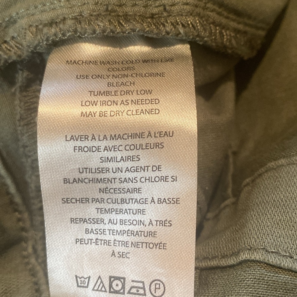 Anthropologie Pilcro Cotton Straight Leg Pants Army Green Sz 26 - Picture 10 of 11